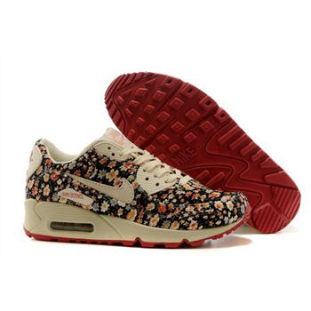 Nike Air Max 90 Womens Shoes Online Light Gray Flower Brown Inexpensive